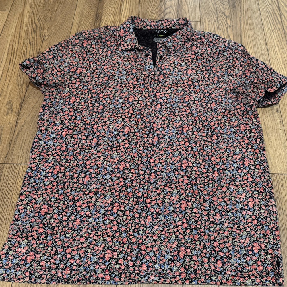 Apt. 9 Black and Red Floral Shirt